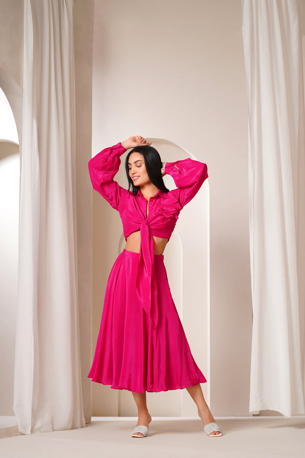 Fuchsia Twirl Blouse