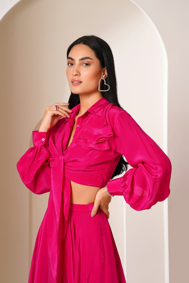 Fuchsia Twirl Blouse