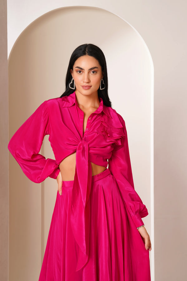 Fuchsia Twirl Blouse